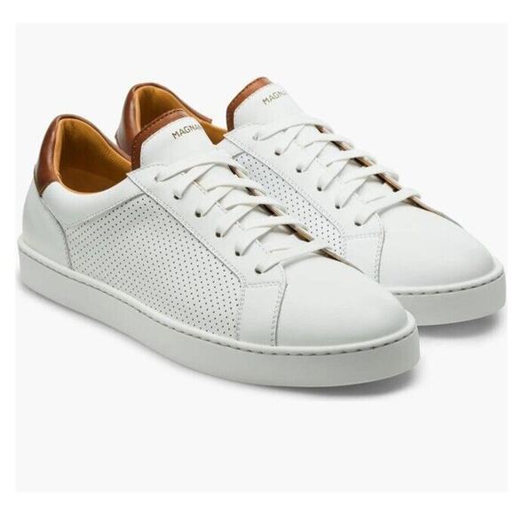 Magnanni Other - Magnanni Costa Lo Leather Sneaker Spain Perforated White Brown Mens Size 9.5 US